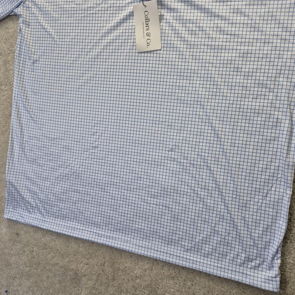 Collars and Co Dress Collar Polo Shirt Mens 4XL White Blue Performance Golf New - Picture 3 of 9